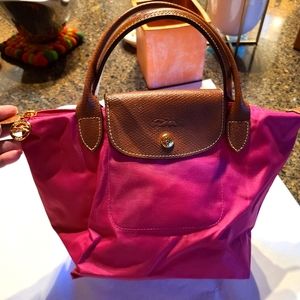 NWOT Longchamp Pliage Small Tote Deep Pink Handbag